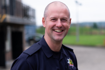 Andy Majer, firefighter apprentice from Nottinghamshire Fire and Rescue Service.