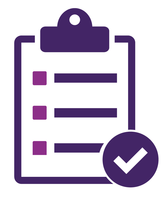 Clipboard icon with a tick mark