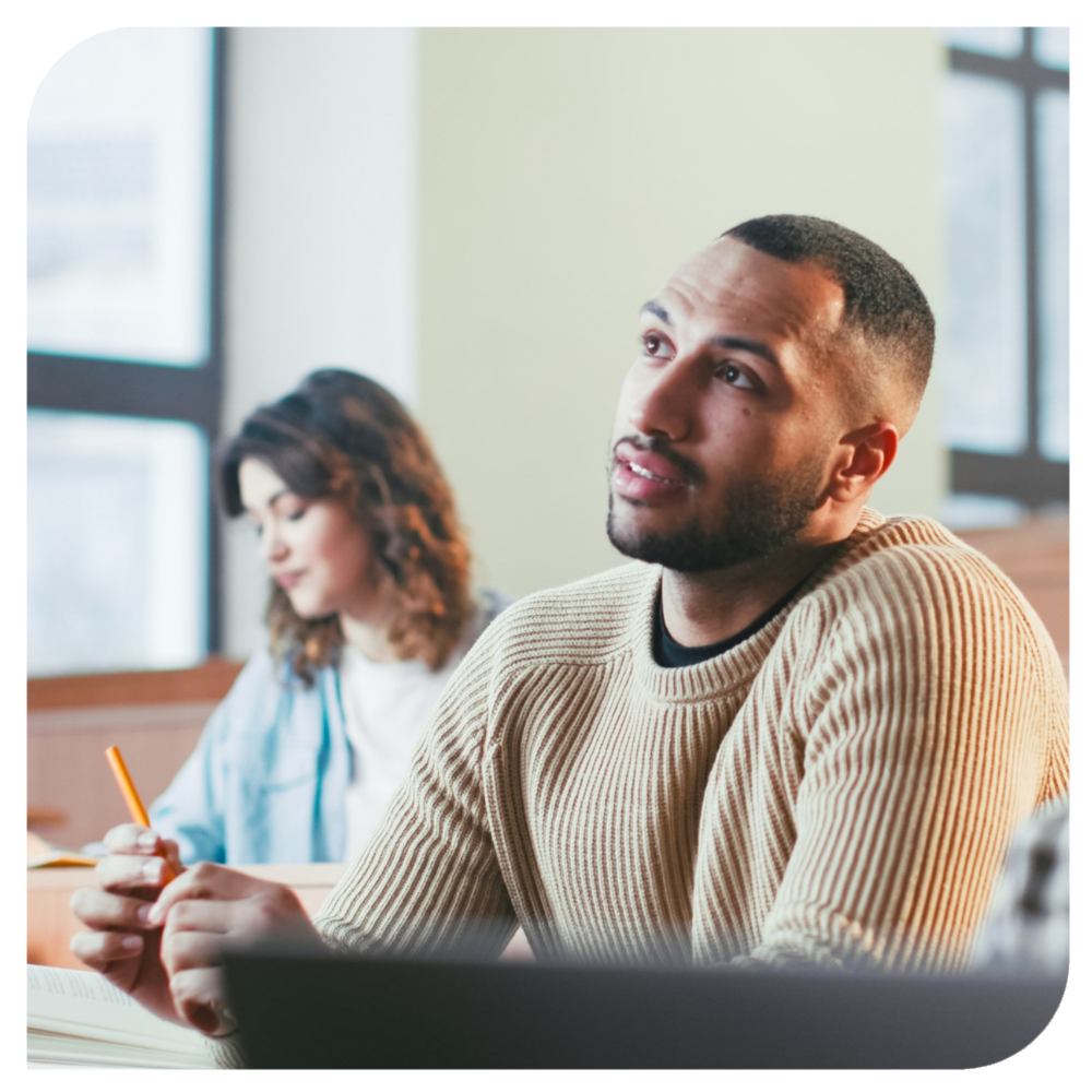 Adult learner in classroom