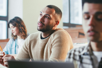 Adult learner in classroom setting