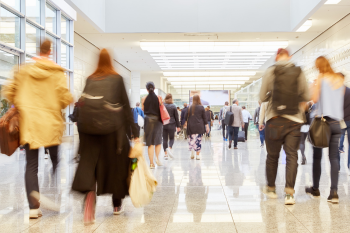 Busy indoor public space