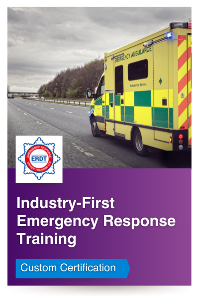 Industry-First Emergency Response Training, ERDT organisation logo, Custom Certification category.