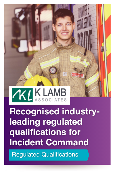 Recognised industry-leading regulated qualifications for Incident Command, K Lamb Associates organisation logo, Regulated Qualifications category.