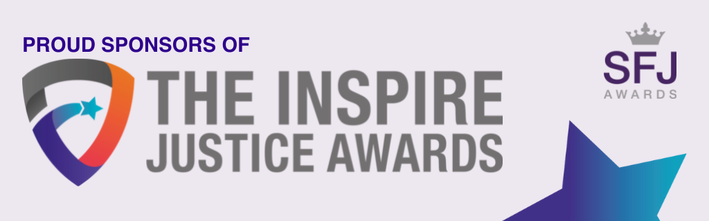 The Inspire Justice Awards logo and SFJ Awards logo