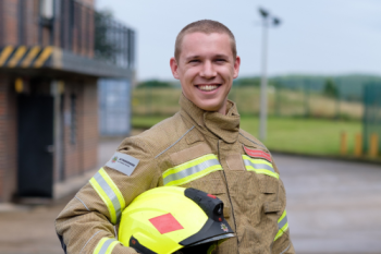 Josh Manley, firefighter apprentice from Nottinghamshire Fire and Rescue Service.