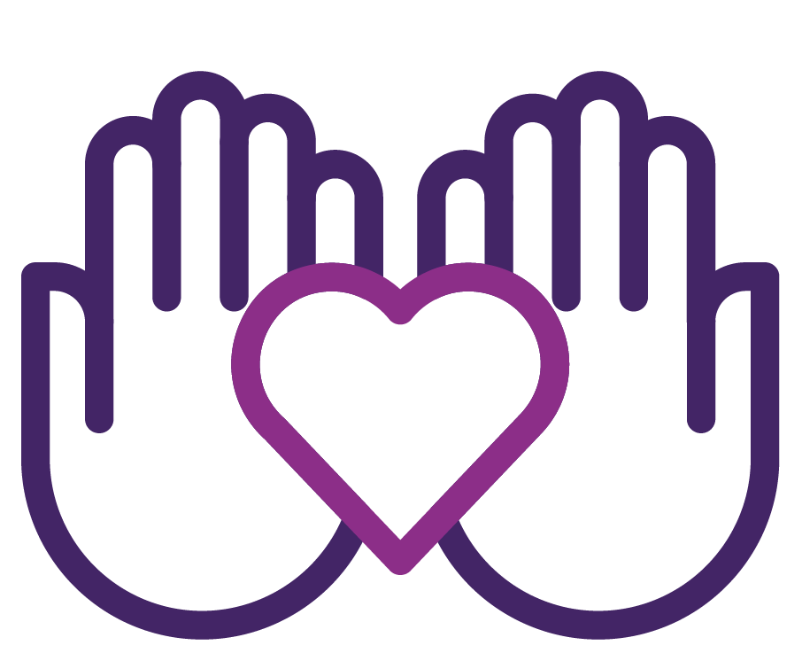 Two hands with a heart in the middle