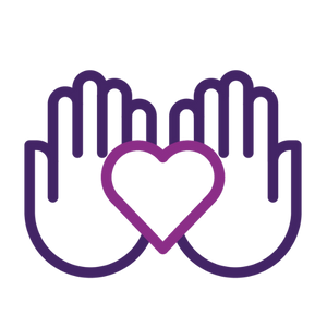 Two hands with a heart in the middle